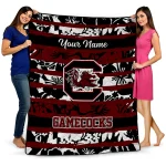 personalized south carolina gamecocks layered florals garnet white quilt blanket best selling