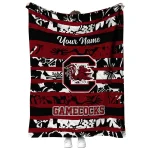 personalized south carolina gamecocks layered florals garnet white quilt blanket best selling