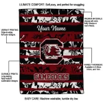 personalized south carolina gamecocks layered florals garnet white quilt blanket best selling