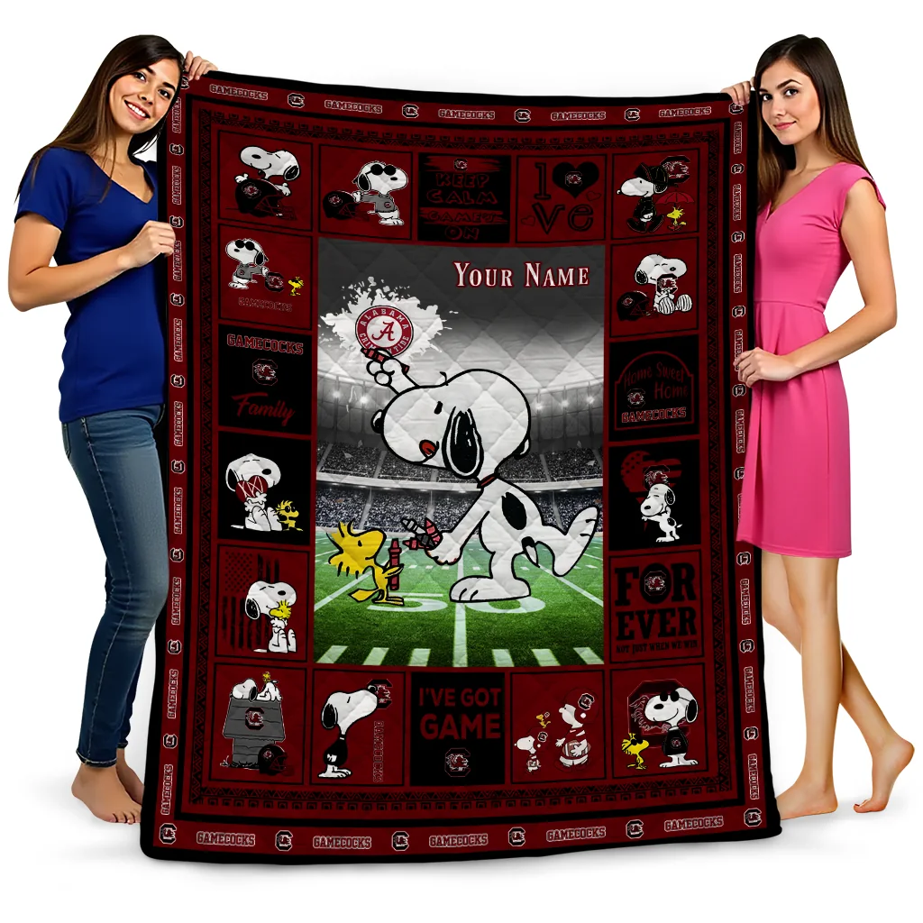 personalized south carolina gamecocks snoopy coach garnet quilt blanket best selling personalized south carolina gamecocks snoopy coach garnet quilt blanket best selling