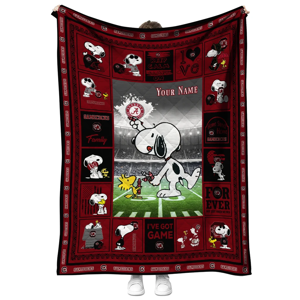 personalized south carolina gamecocks snoopy coach garnet quilt blanket fashion forward personalized south carolina gamecocks snoopy coach garnet quilt blanket fashion forward