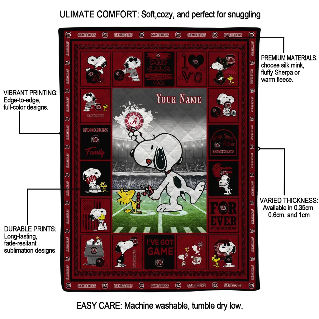 personalized south carolina gamecocks snoopy coach garnet quilt blanket latest model personalized south carolina gamecocks snoopy coach garnet quilt blanket latest model