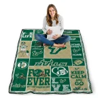 personalized south florida bulls helmet passion green quilt blanket best selling