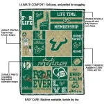 personalized south florida bulls helmet passion green quilt blanket best selling