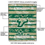 personalized south florida bulls layered florals green white quilt blanket best selling