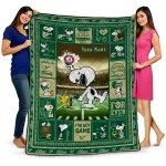 personalized south florida bulls snoopy coach green quilt blanket best selling