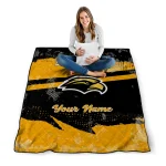 personalized southern miss golden eagles brushstroke layers black quilt blanket best selling