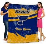 personalized st louis blues brushstroke layers blue quilt blanket best selling