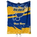 personalized st louis blues brushstroke layers blue quilt blanket best selling