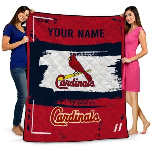 personalized st louis cardinals grunge patch red white quilt blanket best selling