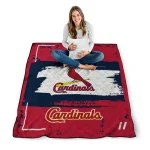 personalized st louis cardinals grunge patch red white quilt blanket best selling