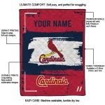 personalized st louis cardinals grunge patch red white quilt blanket best selling