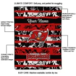 personalized tampa bay buccaneers layered florals red white quilt blanket best selling