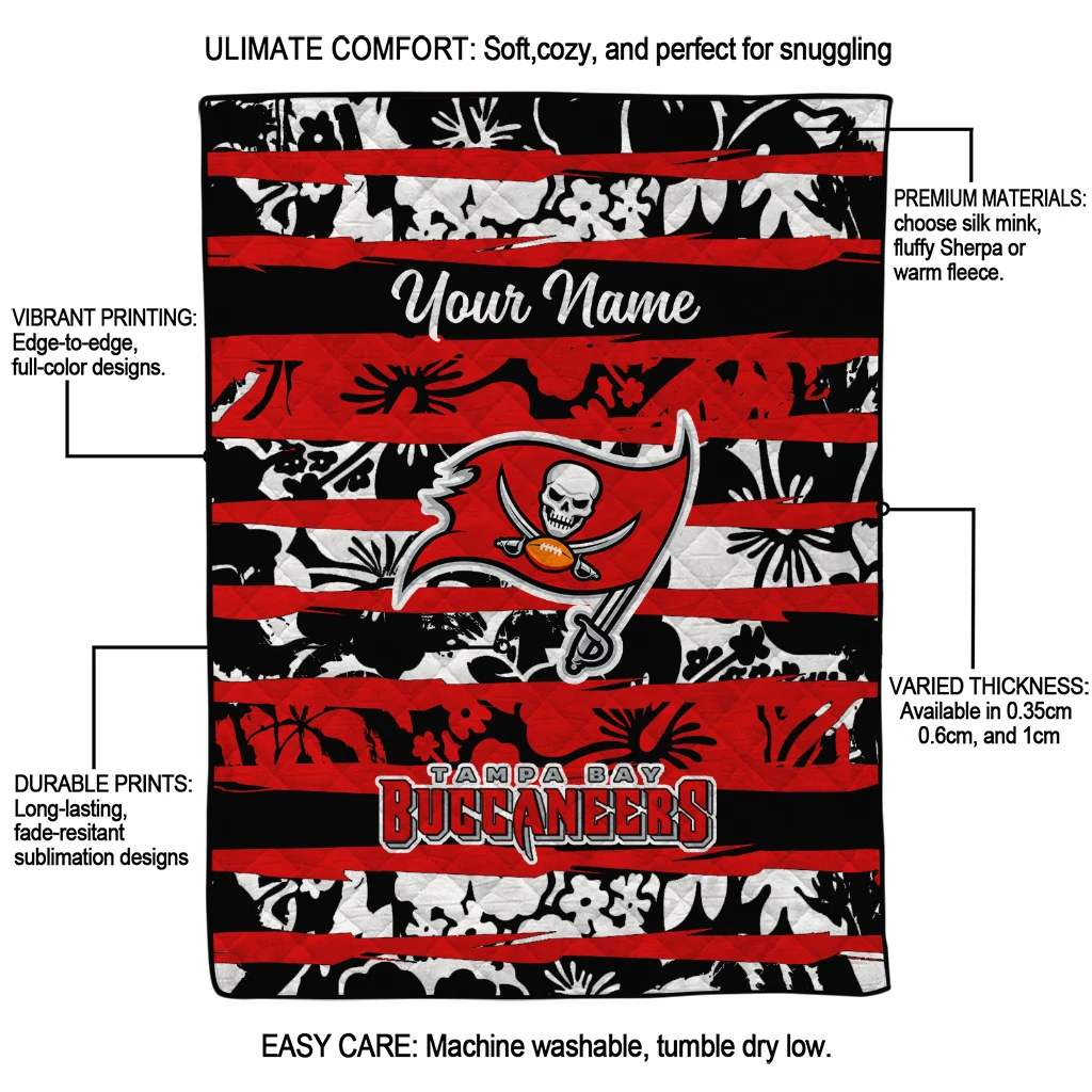 personalized tampa bay buccaneers layered florals red white quilt blanket latest model personalized tampa bay buccaneers layered florals red white quilt blanket latest model