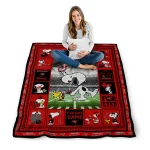 personalized tampa bay buccaneers snoopy coach red quilt blanket best selling