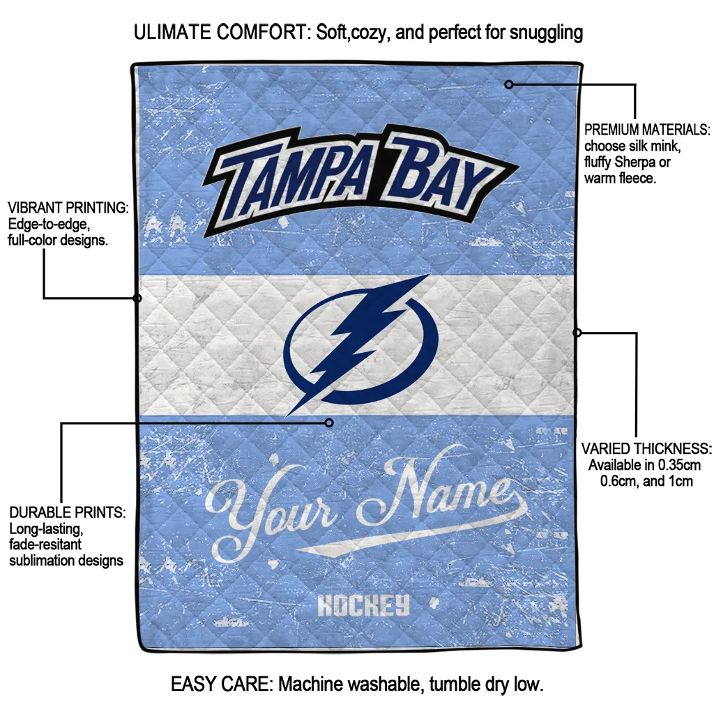 personalized tampa bay lightning pinstripe lines blue white quilt blanket latest model personalized tampa bay lightning pinstripe lines blue white quilt blanket latest model