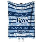 personalized tampa bay rays layered florals navy white quilt blanket best selling