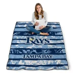 personalized tampa bay rays layered florals navy white quilt blanket best selling
