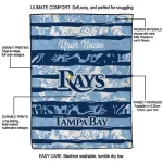 personalized tampa bay rays layered florals navy white quilt blanket best selling