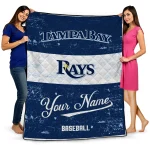 personalized tampa bay rays snoopy victory navy white quilt blanket best selling