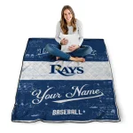 personalized tampa bay rays snoopy victory navy white quilt blanket best selling