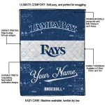 personalized tampa bay rays snoopy victory navy white quilt blanket best selling