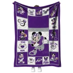 personalized tcu horned frogs mickey crimson purple white quilt blanket best selling