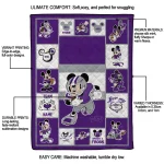 personalized tcu horned frogs mickey crimson purple white quilt blanket best selling