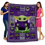 personalized tcu horned frogs yody baby pattern purple quilt blanket best selling