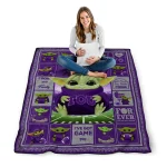 personalized tcu horned frogs yody baby pattern purple quilt blanket best selling
