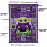 personalized tcu horned frogs yody baby pattern purple quilt blanket best selling