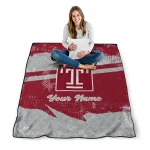 personalized temple owls brushstroke layers red quilt blanket best selling
