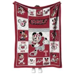 personalized temple owls mickey crimson red white quilt blanket best selling