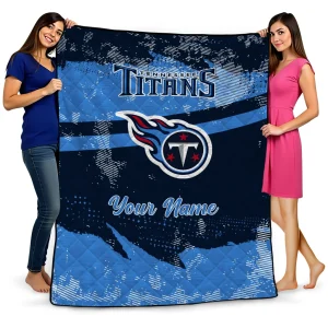 personalized tennessee titans brushstroke layers navy quilt blanket best selling