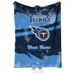 personalized tennessee titans brushstroke layers navy quilt blanket best selling