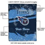 personalized tennessee titans brushstroke layers navy quilt blanket best selling