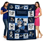 personalized tennessee titans mickey crimson navy white quilt blanket best selling