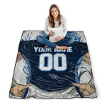 personalized tennessee titans player sketch navy gray quilt blanket best selling
