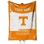 personalized tennessee volunteers grunge patch orange white quilt blanket best selling