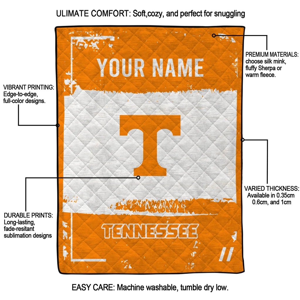 personalized tennessee volunteers grunge patch orange white quilt blanket latest model personalized tennessee volunteers grunge patch orange white quilt blanket latest model