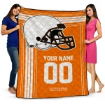personalized tennessee volunteers helmet theme orange quilt blanket best selling
