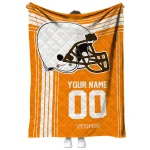 personalized tennessee volunteers helmet theme orange quilt blanket best selling