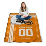 personalized tennessee volunteers helmet theme orange quilt blanket best selling