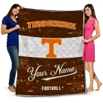 personalized tennessee volunteers hibiscus burst orange white quilt blanket best selling