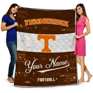 personalized tennessee volunteers hibiscus burst orange white quilt blanket best selling