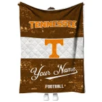 personalized tennessee volunteers hibiscus burst orange white quilt blanket best selling