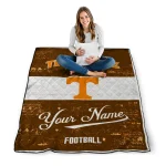personalized tennessee volunteers hibiscus burst orange white quilt blanket best selling