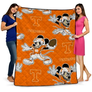 personalized tennessee volunteers mickey football orange quilt blanket best selling