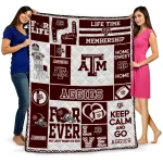 personalized texas am aggies helmet passion maroon quilt blanket best selling