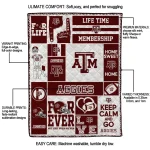 personalized texas am aggies helmet passion maroon quilt blanket best selling